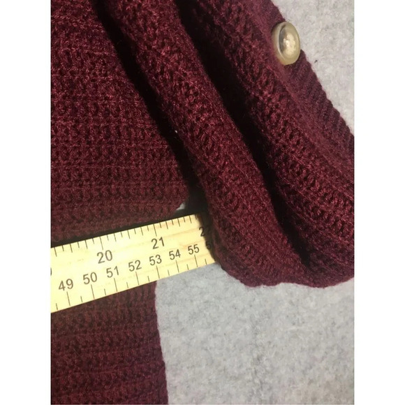 Womens Maternity Love Sweater Button Crochet Red Soft Casual Winter Feminine - Picture 4 of 5